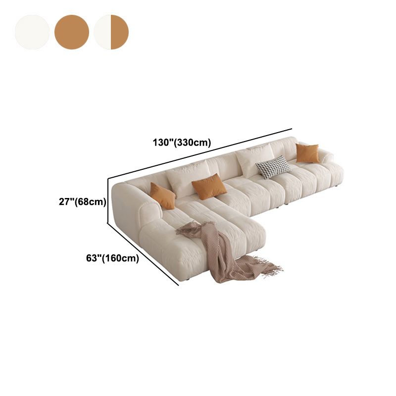 L-Shape Velvet Sectional with Recessed Arm and Pillow Back for Apartment Clearhalo 'furn' 'furn_sectionals' 'Furniture' 'Living Room Furniture' 'Sectionals' 1200x1200_9947d439-66a0-4f7e-bba2-09bb36db1129