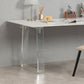 Sintered Stone Top Dining Table Rectangle Dining Table with Acrylic Double Pedestal Base Clearhalo ' dining_table' 'Dining Tables & Seating' 'Dining Tables' 'furn' 'furn_dining_table' 'Furniture' 'furniture_dining_table' 'Kitchen & Dining Furniture' 'kitchen&dining_furn' 'kitchen' 'kitchen_dining_table' 1200x1200_9948825d-c2fa-4da8-b2a6-3aa9462d9c4a