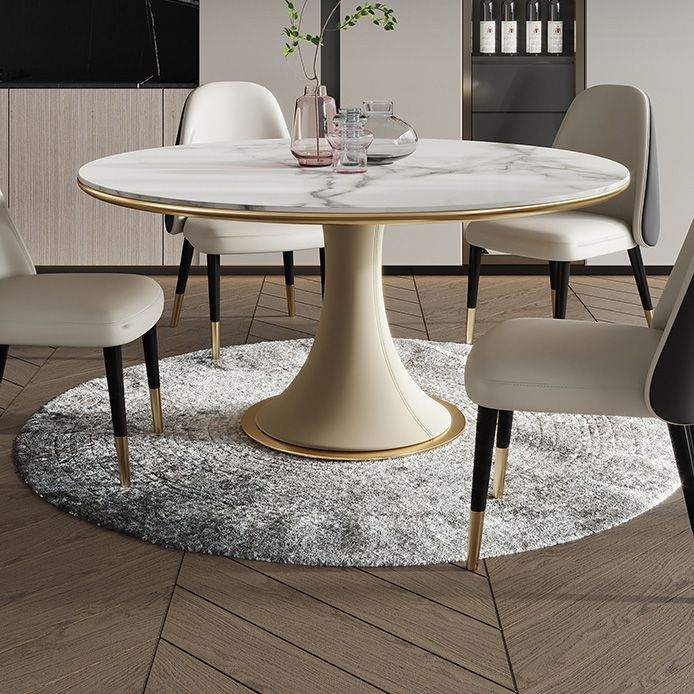Traditional Round Luxury Dining Table White Sintered Stone Table with White Pedestal Base Clearhalo ' dining_table' 'Dining Tables & Seating' 'Dining Tables' 'furn' 'furn_dining_table' 'Furniture' 'furniture_dining_table' 'Kitchen & Dining Furniture' 'kitchen&dining_furn' 'kitchen' 'kitchen_dining_table' 1200x1200_9948af59-108f-4b28-9e6e-c44024b88bdb