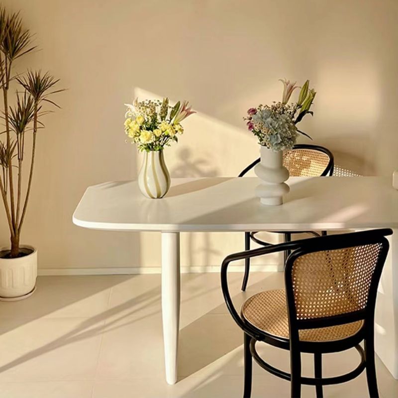 Rectangle White Indoor Dining Table Modern Dinette Table with Double Pedestal Clearhalo 'Dining Tables & Seating' 'Dining Tables' 'dining_table' 'furn' 'furn_dining_table' 'Furniture' 'Kitchen & Dining Furniture' 1200x1200_9948d2de-0dcc-4701-b580-103c85249cc3