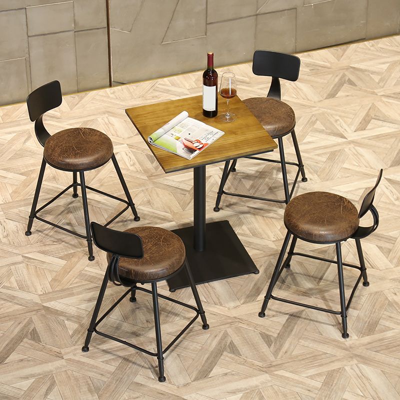 Modern Style Bar Chair with Low Back Footrest Round Seat Iron Legs for Kitchen Bar Clearhalo 'Bar Furniture' 'Bar Stools' 'bar_stools' 'furn' 'furn_bar_stools' 'furniture_bar_stools' 'Kitchen & Dining Furniture' 'kitchen&dining_furn' 'kitchen' 'kitchen_furn' Furniture' 1200x1200_99499fce-a185-43ba-a49f-776dae735093