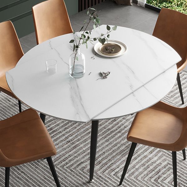 Modern Style Sintered Stone Dining Table White Round Home Table with 4 Legs Clearhalo ' dining_table' 'Dining Tables & Seating' 'Dining Tables' 'Furniture' 'furniture_dining_table' 'Kitchen & Dining Furniture' 'kitchen&dining_furn' 'kitchen' 'kitchen_dining_table' 1200x1200_9949beb6-635c-469d-8551-310f5f4ae5df