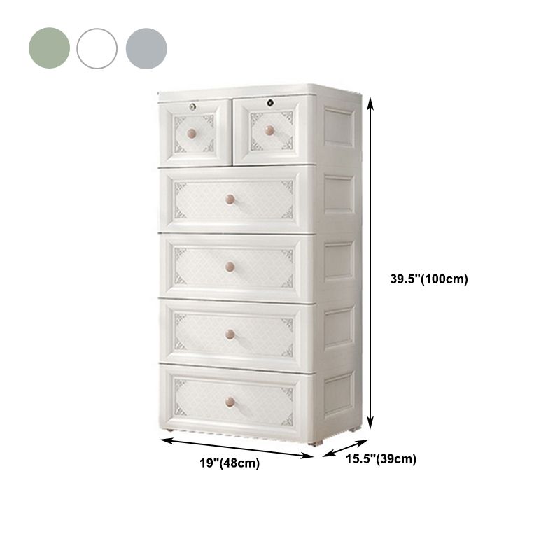 White/Blue/Green Lingerie Chest Contemporary Plastic Chest with Drawers for Bedroom Clearhalo 'Bedroom Furniture' 'Dressers & Chests' 'dressers_chests' 'furn' 'furn_dressers_chests' 'Furniture' 1200x1200_9949c0db-6a96-43bf-96a6-65cda1ce01bc