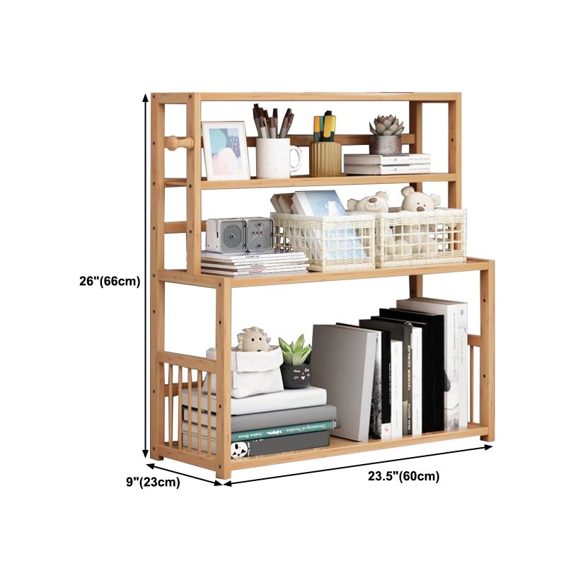 Bibliothèque d'étagère en bambou Bibliothèque à dos ouvert naturel pour la salle d'étude