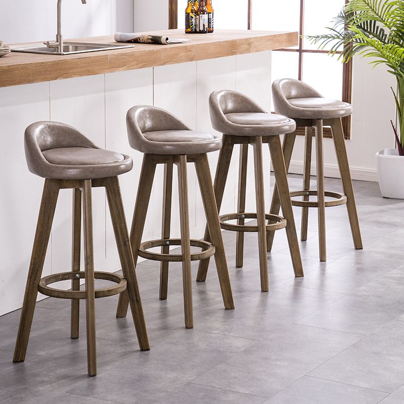 Contemporary Solid Wood Barstools Indoor Bar Stool with Footrest and Low Back Clearhalo 'Bar Furniture' 'Bar Stools' 'bar_stools' 'furn' 'furn_bar_stools' 'furniture_bar_stools' 'Kitchen & Dining Furniture' 'kitchen&dining_furn' 'kitchen' 'kitchen_furn' Furniture' 1200x1200_994b1337-5f31-4937-a4cf-fa529a6d002d