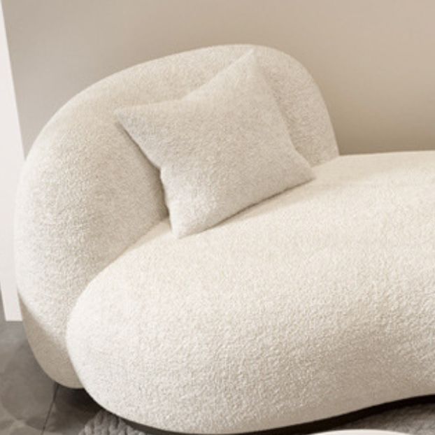 Divano di lana bianco contemporaneo con braccio di smoking e base nera per l'appartamento