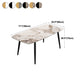 Tavolo da pranzo in pietra sinterizzato rettangolare moderni mobili verdi grigio bianco con 4 gambe