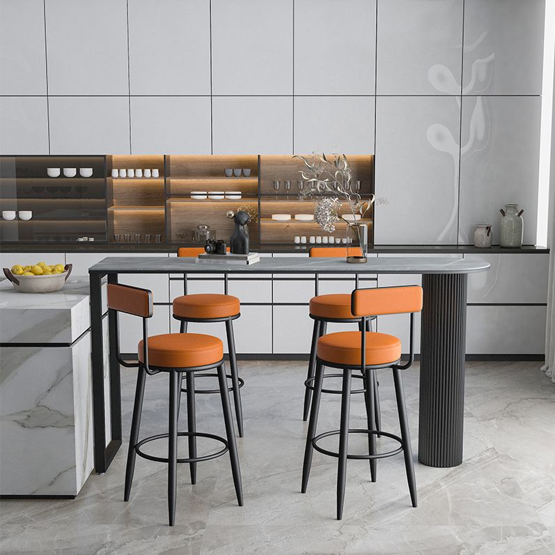 Stone Bar Dining Table Contemporary Bar Table with Sled Base Clearhalo 'Bar Furniture' 'Bar Tables' 'bar_tables' 'furn' 'furn_bar_tables' 'Furniture' 'furniture_bar_tables' 'Kitchen & Dining Furniture' 1200x1200_994df676-327e-4d6a-8ee9-bef02512d037