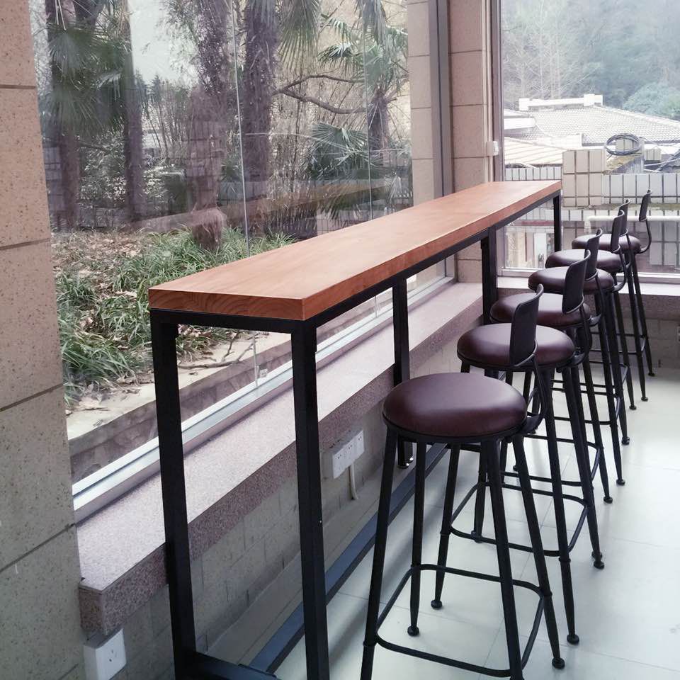 Rectangle Bar Pub Table Set 1/5 Pcs Iron Frame Bar Table and Stools Clearhalo 'Bar Furniture' 'furn' 'furn_home_bar_bar_sets' 'Furniture' 'Home Bars & Bar Sets' 'home_bar_bar_sets' 'Kitchen & Dining Furniture' 1200x1200_99502710-0a7c-4ae3-8107-0a2f24f50e44