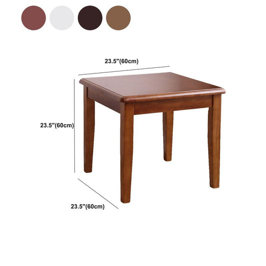 Tavolo da lato superiore quadrato in legno massiccio 23.6 "TABELLO DI FINE 4 gambe alto