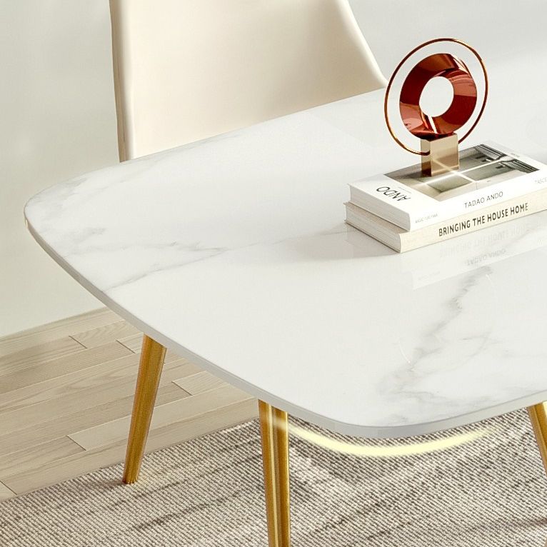 Estilo moderno 1/2/5/7 piezas Mesa de piedra rectangular de mesa en blanco