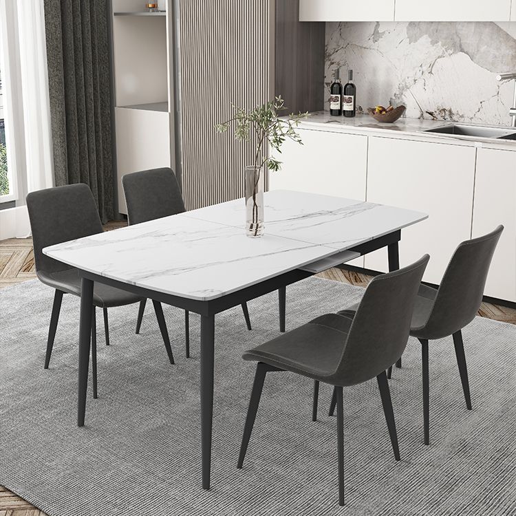 Modern Rectangle Stone Dining Table Set 1/4/5/7 Pieces Dining Set for Home Use Clearhalo 'Dining Room Sets' 'Dining Tables & Seating' 'dining_room_set' 'furn' 'furn_dining_room_set' 'Furniture' 'furniture_dining_room_set' 'Kitchen & Dining Furniture' 1200x1200_9954b06c-01c5-40a2-a128-cc6f7e27ad61