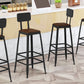 Industrial Square Footrest Counter Chair Metal Low Back Counter and Bar Stool