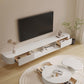 Support multimédia mural blanc avec tiroirs, console TV contemporaine, imitation bois
