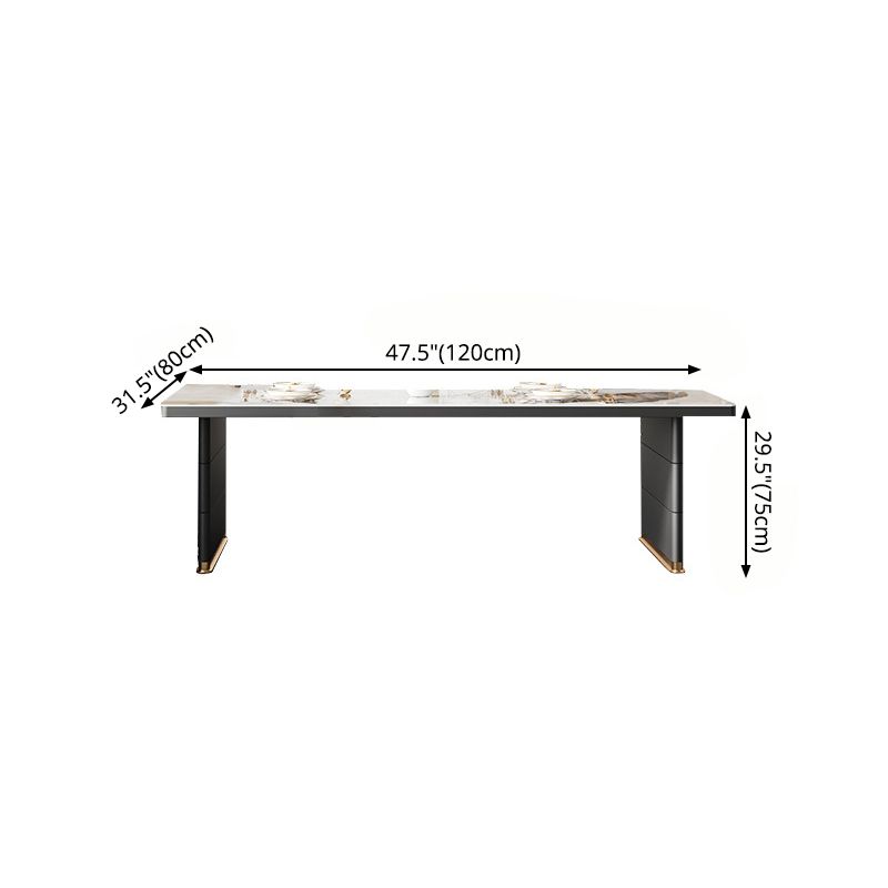 Modern Rectangle Dining Table Sintered Stone Dining Table without Cabinet for Kitchen Clearhalo ' dining_table' 'Dining Tables & Seating' 'Dining Tables' 'furn' 'furn_dining_table' 'Furniture' 'furniture_dining_table' 'Kitchen & Dining Furniture' 'kitchen&dining_furn' 'kitchen' 'kitchen_dining_table' 1200x1200_9954f87b-1179-4b76-921f-543522a9b3e8