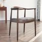 Ash Wood Traditional Dining Chair Brown Side Chair with Arms