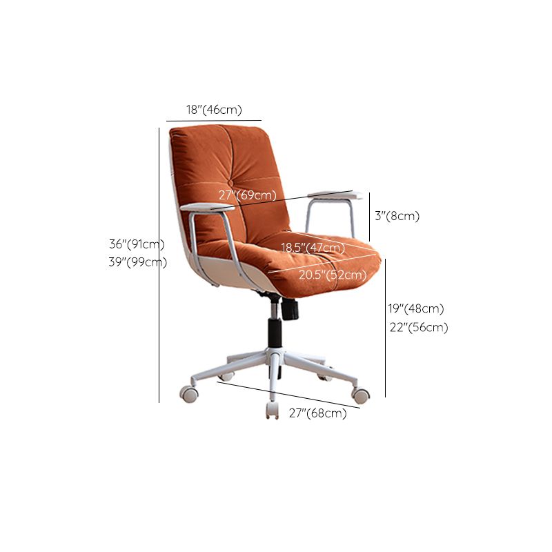 Padded Arms Swivel Office Chair Modern Mid Back Tufted Desk Chair Clearhalo 'furn' 'furn_office_chair' 'Furniture' 'Office Chairs' 'Office Furniture' 'office_chair' 1200x1200_9955bd70-6553-40b8-aac9-e5c512862e66