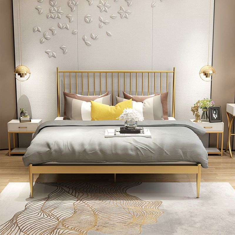 Modern Open-Frame Bed Iron Rectangular Standard Bed with Metal Legs Clearhalo 'Bedroom Furniture' 'Beds' 'furn' 'furn_beds' 'Furniture' 1200x1200_99592a43-aa7d-4ddf-afd7-c9b240ff29cb