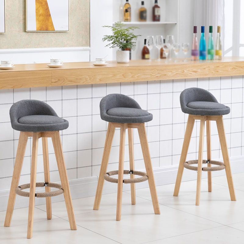 Modern Rotatable Backrest Counter Stool Wood Cafe Bar Stool with Pedal and Cushion Clearhalo 'Bar Furniture' 'Bar Stools' 'bar_stools' 'furn' 'furn_bar_stools' 'furniture_bar_stools' 'Kitchen & Dining Furniture' 'kitchen&dining_furn' 'kitchen' 'kitchen_furn' Furniture' 1200x1200_9959fdf6-9093-4665-b7fa-d5e1c05dcbd1