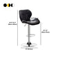 Scandinavian Metal Barstool Faux Leather Adjustable Counter Stool for Home