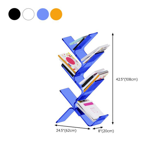Acrylic Open Back Bookcase Standard Scandinavian Bookshelf with Shelves