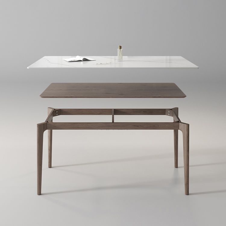 Modern 1/4/5/7 Pieces Furniture Stone Rectangle Dining Table Set in White Clearhalo 'Dining Room Sets' 'Dining Tables & Seating' 'dining_room_set' 'furn' 'furn_dining_room_set' 'Furniture' 'Kitchen & Dining Furniture' 1200x1200_995df2bc-f2c6-4ac7-a582-a7715bc222bf