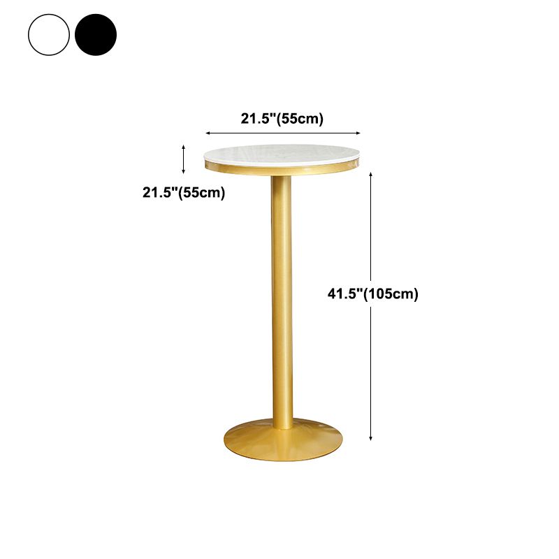 Glam Gold Metal Bar Table 21.6"W Round Top Marble Bistro Table for Breakroom Clearhalo 'Bar Furniture' 'Bar Tables' 'bar_tables' 'furn' 'furn_bar_tables' 'Furniture' 'furniture_bar_tables' 'Kitchen & Dining Furniture' 'kitchen&dining_furn' 'kitchen' 1200x1200_995e0430-8ed1-444b-b061-c1bf8305d50f