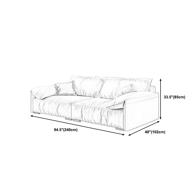 Living Room Faux Leather Pillow Top Arm Standard Contemporary Beige Sofa Clearhalo 'furn' 'furn_sofas' 'Furniture' 'furniture_sofas' 'kitchen' 'kitchen_sofas' 'Living Room Furniture' 'Sofa' 'sofas' 1200x1200_995e434c-8ba9-4890-9a02-a68fcc995957