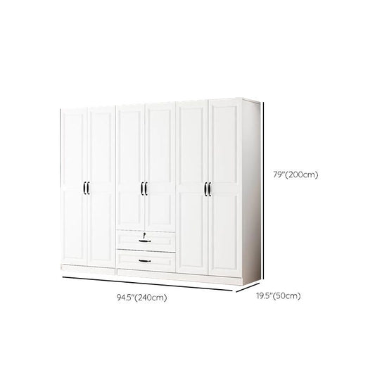 Scharnern Garderobe Kabinett weißer Kleiderschrank Armoire mit Regalen für Zuhause