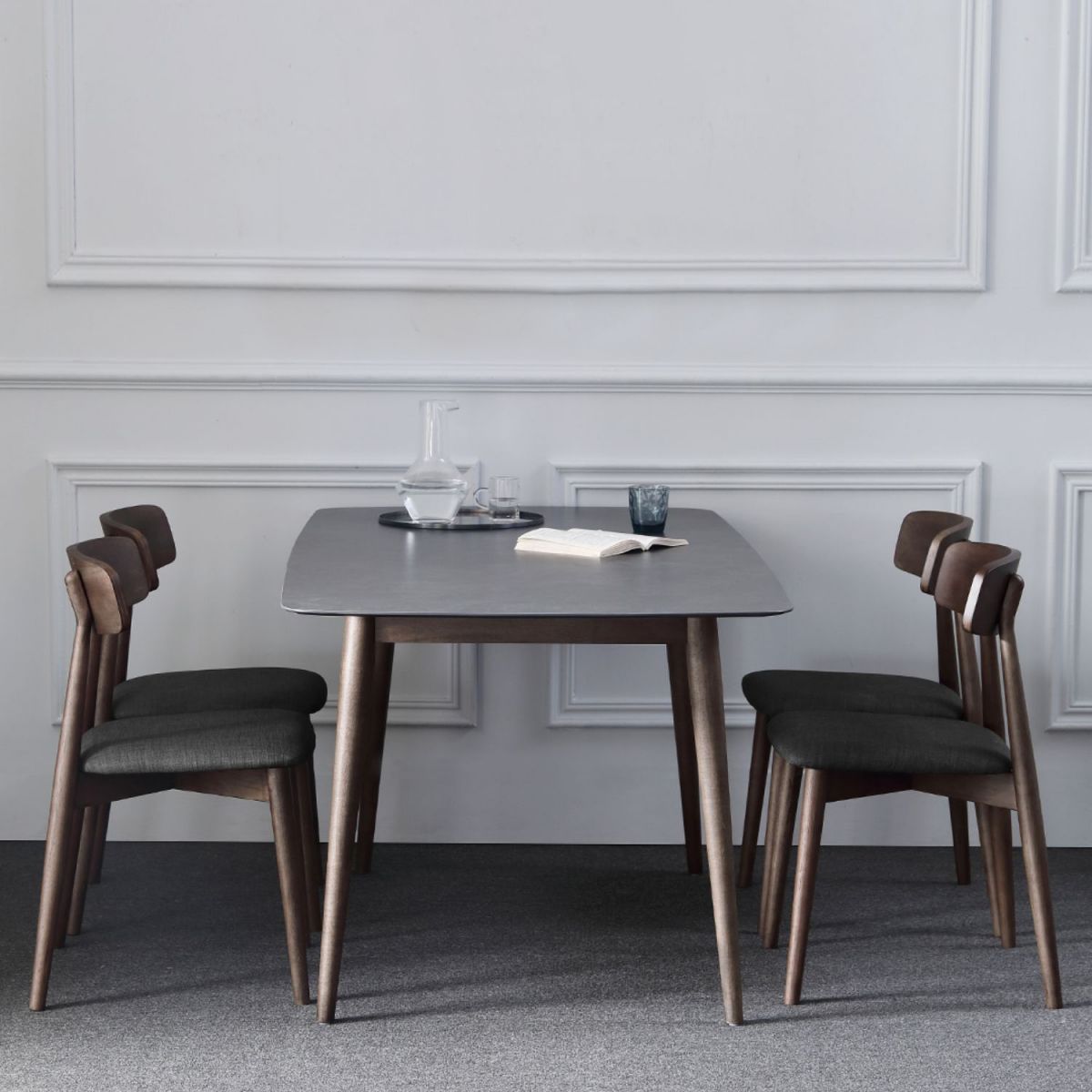 Contemporary Style Home Sintered Stone Dining Table Rectangle Shape Table with 4 Legs Base Clearhalo ' dining_table' 'Dining Tables & Seating' 'Dining Tables' 'furn' 'furn_dining_table' 'Furniture' 'furniture_dining_table' 'Kitchen & Dining Furniture' 'kitchen&dining_furn' 'kitchen' 'kitchen_dining_table' 1200x1200_99603af2-c497-406a-89bf-63d7a5750dbc