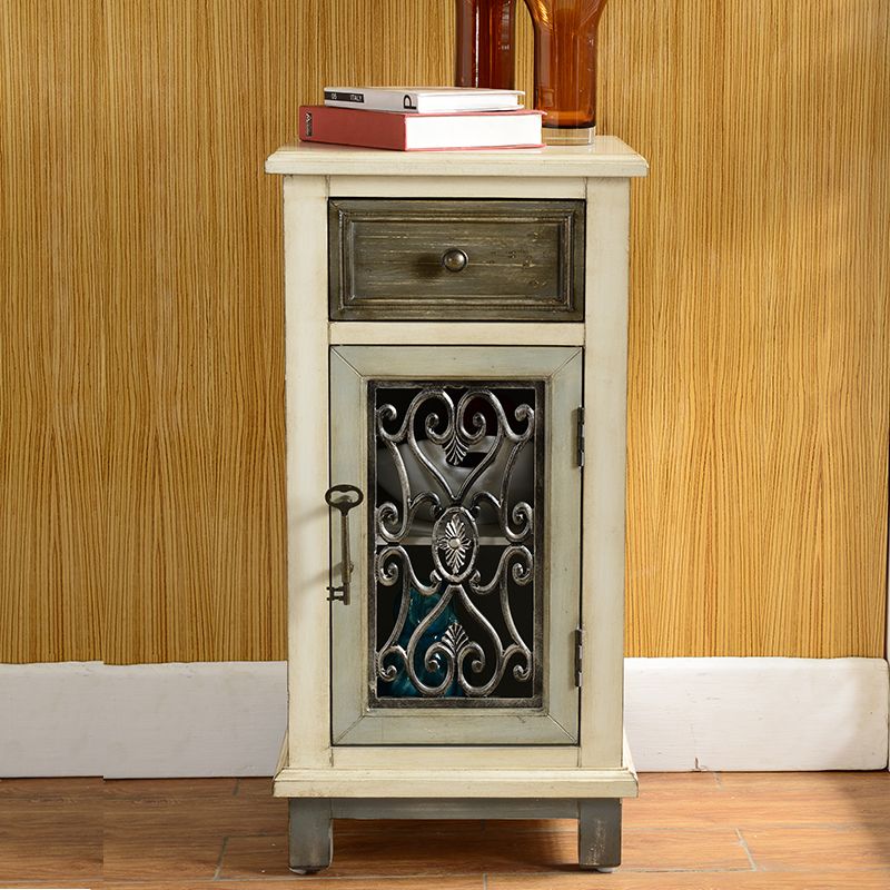 Rectangle accent industriel armoire en bois suspendu en bois armoire avec tiroir