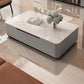 Glam Stone Coffee Table Slate Rectangular Square Cocktail Table in White Clearhalo 'Coffee & Accent Tables' 'Coffee Tables' 'coffee_tables' 'furn' 'furn_coffee_tables' 'Furniture' 'Living Room Furniture' 1200x1200_996180d0-f9a3-4e76-aed4-7966ea341630