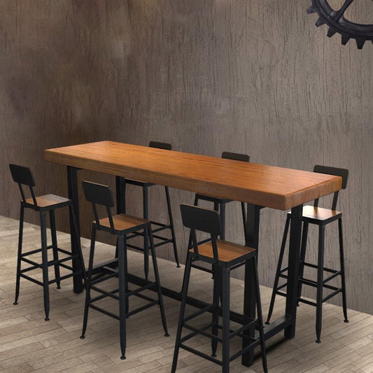 Wood Bar Table Traditional Luxury Rectangle Bar Table with Trestle Base Clearhalo 'Bar Furniture' 'Bar Tables' 'bar_tables' 'furn' 'furn_bar_tables' 'Furniture' 'furniture_bar_tables' 'Kitchen & Dining Furniture' 1200x1200_99619eb6-491d-4a35-ba78-5b09b2b0a188