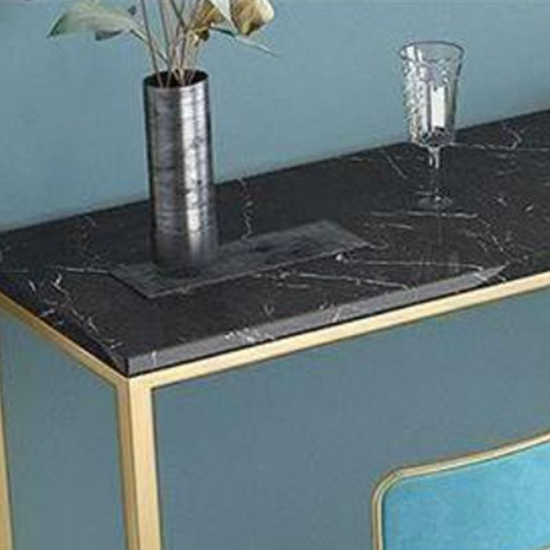 Stone Bar Dining Table Glam Rectangle Bar Table with Trestle Pedestal for Miik Tea Shop Clearhalo 'Bar Furniture' 'Bar Tables' 'bar_tables' 'furn' 'furn_bar_tables' 'Furniture' 'Kitchen & Dining Furniture' 1200x1200_99628bec-7bb6-464b-a2c5-acdaa3ed77fa