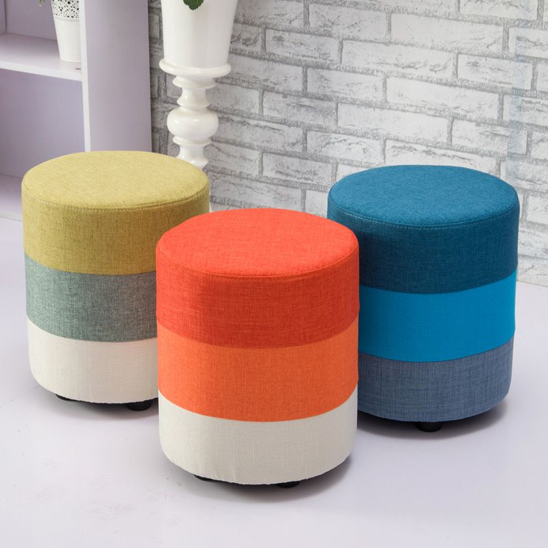 Fabric Standard Stool Contemporary Simple Upholstered Ottoman Clearhalo 'furn' 'furn_ottomans_poufs' 'Furniture' 'Living Room Furniture' 'Ottomans & Poufs' 'ottomans_poufs' 1200x1200_9962bc8d-9b71-4845-be7d-64cb0a776cf1