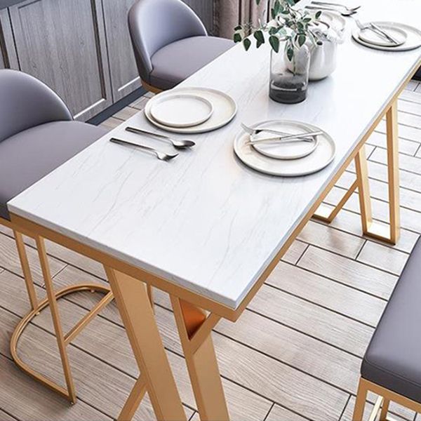 Distallo da bar per bistrot bianco e oro tavolo da bar in pietra contemporanea