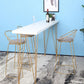 Glam White Wood Counter Table with Rectangle Table Top Gold Legs Table - 42" H Clearhalo 'Bar Furniture' 'Bar Tables' 'bar_tables' 'furn' 'furn_bar_tables' 'Furniture' 'furniture_bar_tables' 'Kitchen & Dining Furniture' 1200x1200_99633309-bb1e-4a3e-98c7-d4107720a775