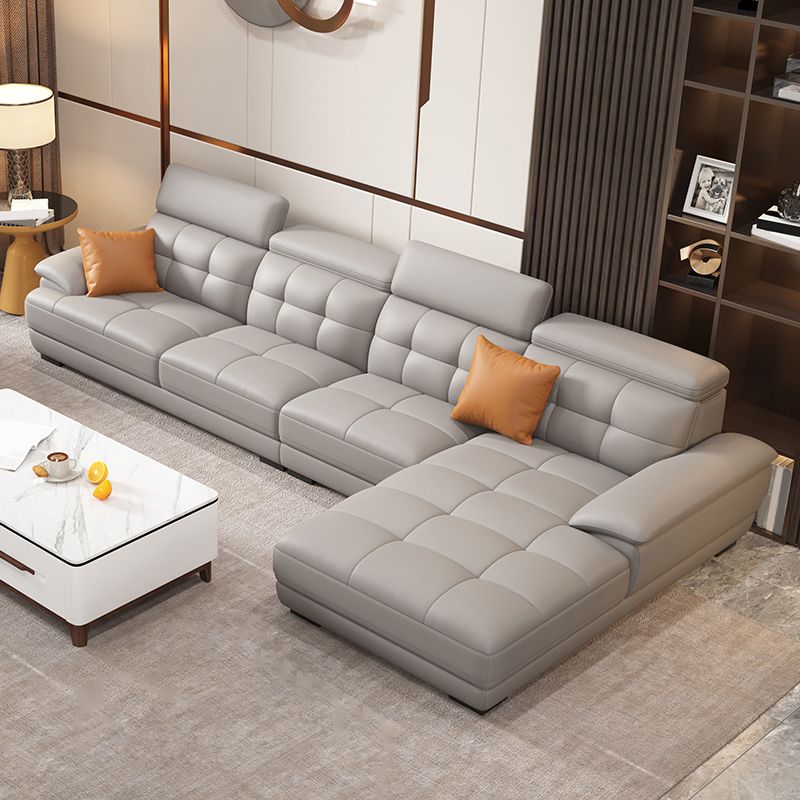 Sofá estacionario de brazo de cuero genuino resistente a las manchas contemporáneos