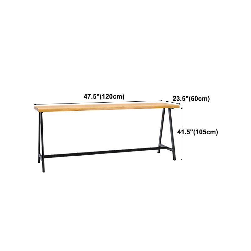 Pine Wood Bar Dining Table Rectangle Industrial Bar Table with Black Trestle Base Clearhalo 'Bar Furniture' 'Bar Tables' 'bar_tables' 'furn' 'furn_bar_tables' 'Furniture' 'furniture_bar_tables' 'Kitchen & Dining Furniture' 1200x1200_99641e50-a5ff-4cd5-ab10-48c5c5c7e10a