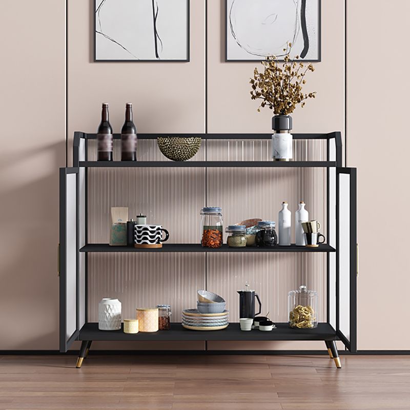 Glam Iron Sideboard Glass Doors Dining Server with Stone Countertop for Living Room Clearhalo 'buffet_sideboard' 'Buffets & Sideboards' 'furn' 'furn_buffet_sideboard' 'Furniture' 'furniture_buffet_sideboard' 'Kitchen & Dining Furniture' 1200x1200_996590a3-7d85-40e7-991a-fa8cc80a680d