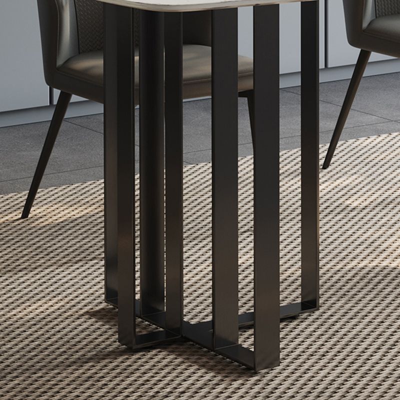 Dinner Table Stone Top Modern Double Pedestal Dining Table without Chair Clearhalo 'Dining Tables & Seating' 'Dining Tables' 'dining_table' 'furn' 'furn_dining_table' 'Furniture' 'Kitchen & Dining Furniture' 1200x1200_99681bcc-2357-4783-92aa-e1d9be5e4087