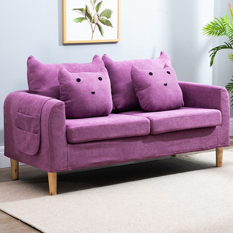 Velvet Square Arm Sofa Slipcovered Loose Back Loveseat with Storage Clearhalo 'Furniture' 'furniture_sofas' 'kitchen' 'kitchen_sofas' 'Living Room Furniture' 'Sofa' 'sofas' 1200x1200_9968570e-9f32-47a3-a2b6-97b3132864be