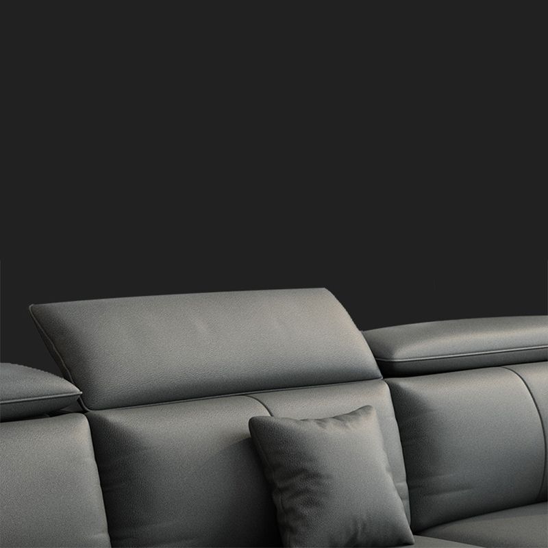 Modern Fabric Sectional Sofa 33.46"High Sloped Arms Sectionals with Storage, Grey Clearhalo 'furn' 'furn_sectionals' 'Furniture' 'furniture_sectionals' 'kitchen' 'kitchen_sectionals' 'Living Room Furniture' 'Sectionals' 1200x1200_996951a1-79a2-472f-ae2b-96cafa5971db