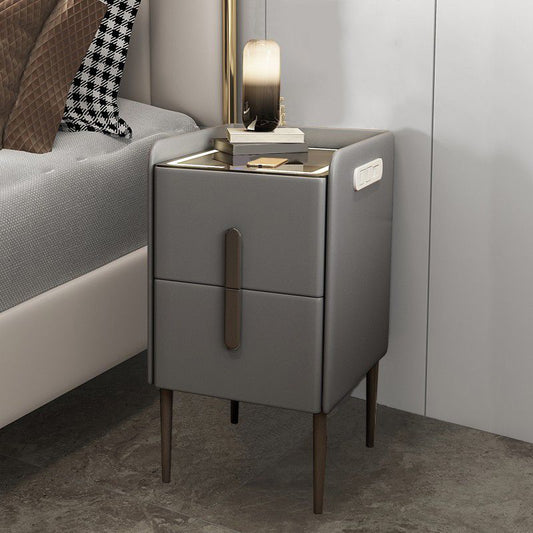 Holznachtständer mit Schubladen 20 "hoher Bett Nachttisch in Weiß/Grau