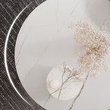 Moderner Stil Round Rock Slate/Holztisch mit 3 Beinen Basis Couchtisch