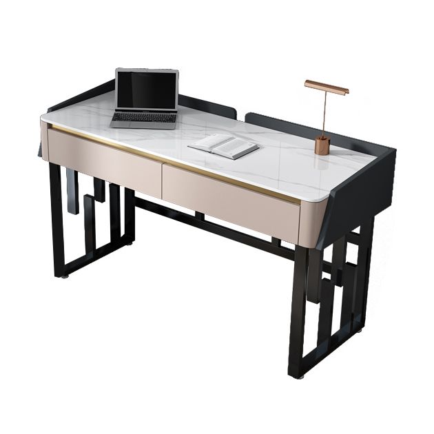 Rectangular Contemporary Stone Writing Desk Bedroom Office Desk with Drawers Clearhalo 'furn' 'furn_office_desk' 'Furniture' 'Office Desks' 'Office Furniture' 'office_desk' 1200x1200_996b3756-4cce-40cf-97bf-a75997863886