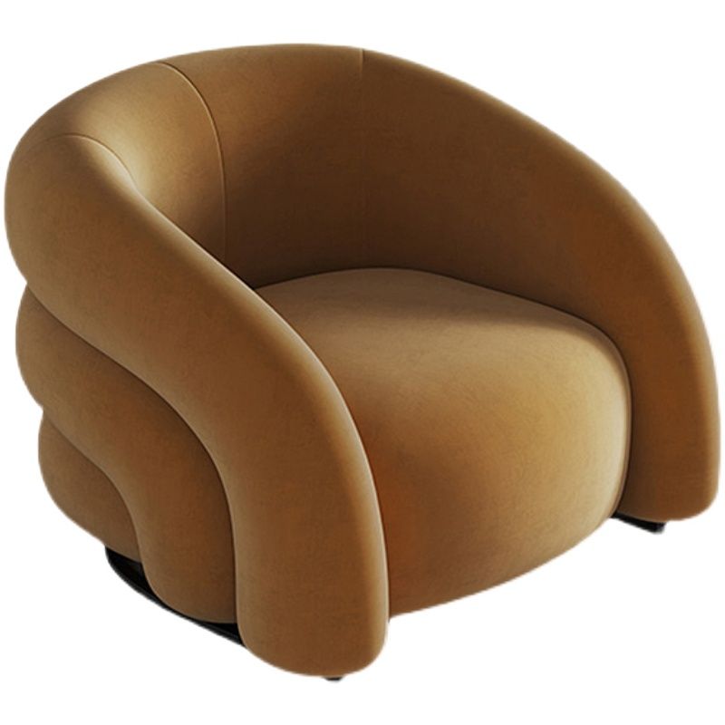 Velvet Barrel chaise 33,85 "Armoiries de large Chaise incluse pour le salon