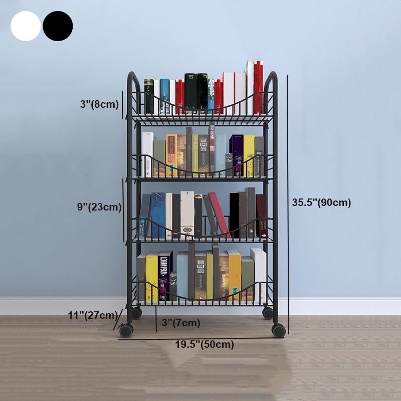 Modern Style Steel Bookshelf Open Shelf Bookcase with Caster Wheels Clearhalo 'Bookcases' 'furn' 'furn_bookcases' 'Furniture' 'furniture_bookcases' 'Office Furniture' 1200x1200_996df1cc-76fa-4282-b8fe-983550e1b25e