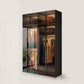 Modern Style Glass Wardrobe Bedroom Wardrobe Closet with Soft Close Door Clearhalo 'Armoires & Wardrobes' 'armoires_wardrobes' 'Bedroom Furniture' 'furn' 'furn_armoires_wardrobes' 'Furniture' 1200x1200_996e0603-2421-422c-a88a-724bb9fdc2f4