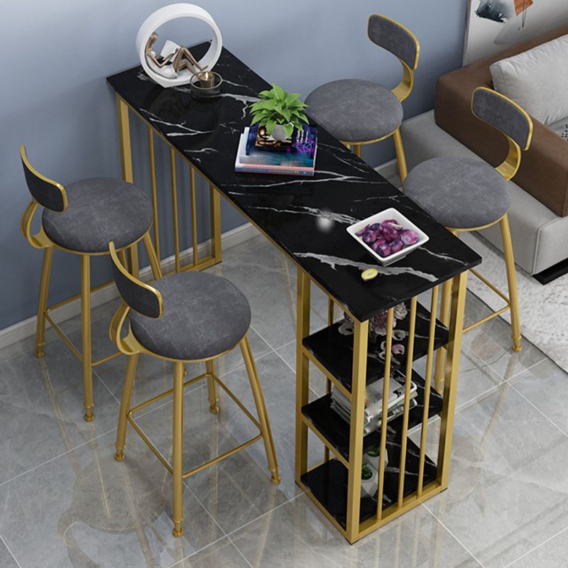 Glam Style Rectangle Wood Bar Height Pub Table for Living Room Clearhalo 'Bar Furniture' 'Bar Tables' 'bar_tables' 'furn' 'furn_bar_tables' 'Furniture' 'Kitchen & Dining Furniture' 1200x1200_996ebc78-abcf-4806-817c-cdaa9df70f9e